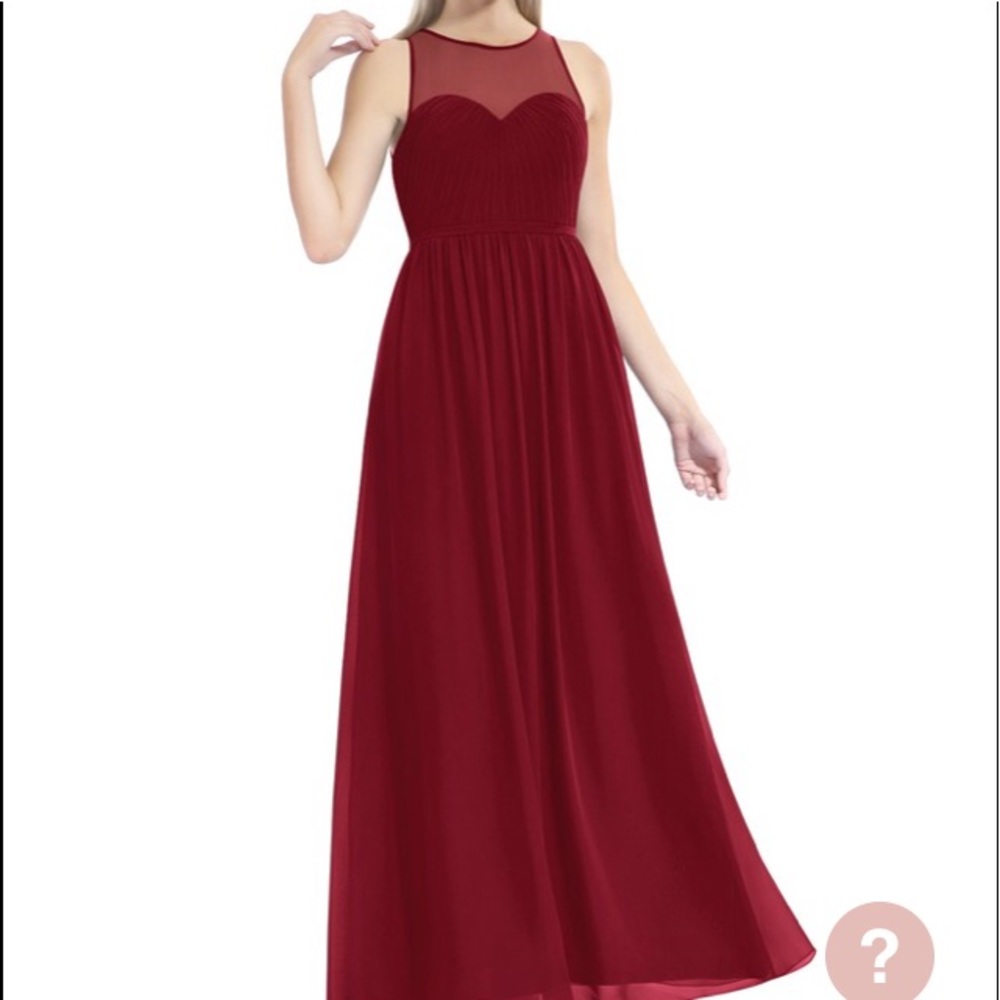 Azazie bridesmaid maxi dress burgundy Maple size 8 new wedding cocktail party